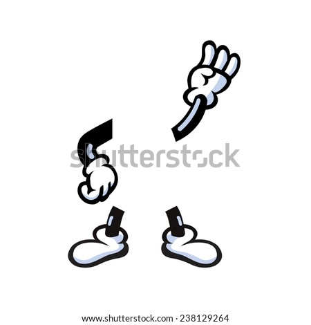 Vector illustration of cartoon hands and legs
