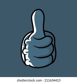 Vector illustration of Cartoon hands sign thumbs up 