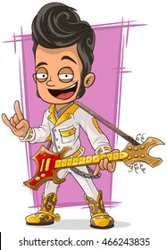 A vector illustration of cartoon handsome rock and roll guy