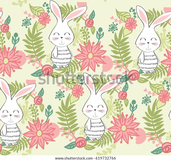 Vector Illustration Cartoon Happy Bunny Stock Vector (Royalty Free ...