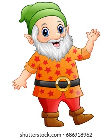 Vector Illustration Cartoon Happy Dwarf Stock Vector (Royalty Free ...