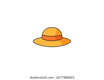 Ilustración vectorial de sombrero de dibujos animados sobre fondo blanco
