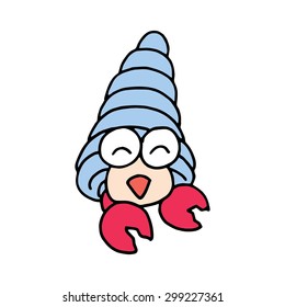 Vector illustration of Cartoon hermit crabs
