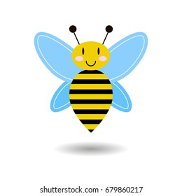 vector illustration. cartoon honey bee