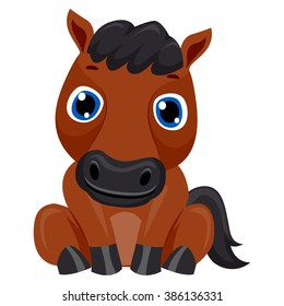 Vector Illustration of Cartoon Horse