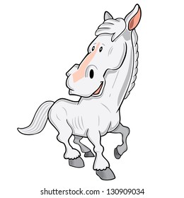 Vector illustration of a cartoon horse in motion