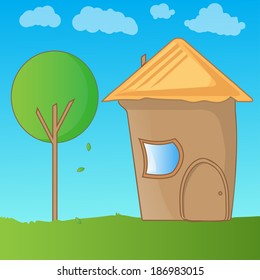 Vector illustration of cartoon house