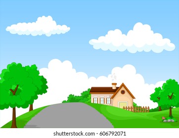 Vector illustration of cartoon house