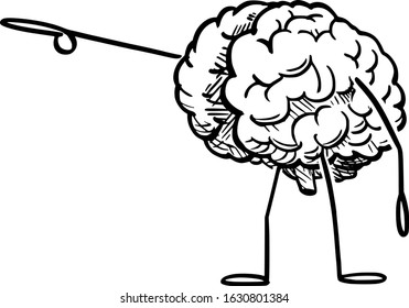 Vector Illustration Cartoon Human Brain Character Stock Vector (Royalty ...