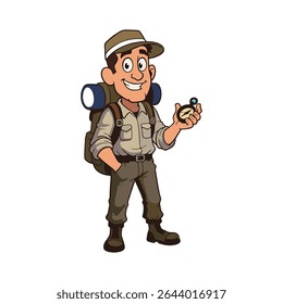 vector illustration of a cartoon hunter