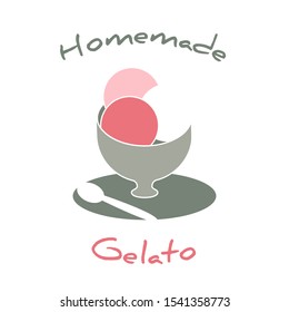 Vector illustration with cartoon ice cream balls in cone. Cartoon ice cream flavour. Summer sweet dessert. Vector cartoon icon. Homemade jelato