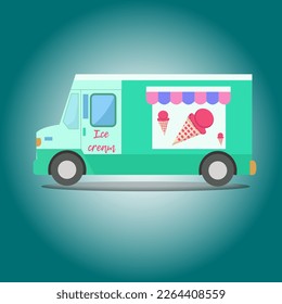 
Vector illustration of cartoon ice cream truck