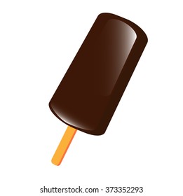 The vector illustration of the cartoon ice cream isolated in the white background