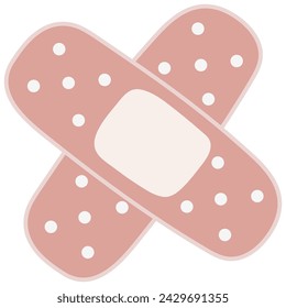 Vector illustration cartoon icon of bandage aid medical plaster isolated on white background.