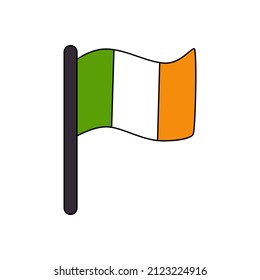 Vector illustration of cartoon Ireland flag.