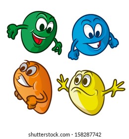 Vector illustration of cartoon jumping balls