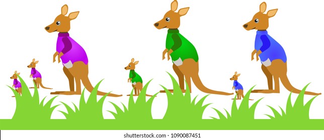 Vector Illustration Of Cartoon Kangaroo