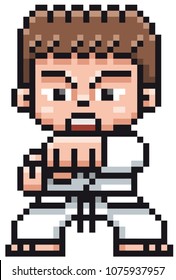 Vector illustration of Cartoon Karate - Pixel design