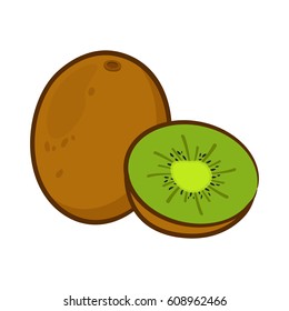 Vector illustration of cartoon kiwi