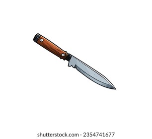 Vector illustration of a cartoon knife on an isolated background