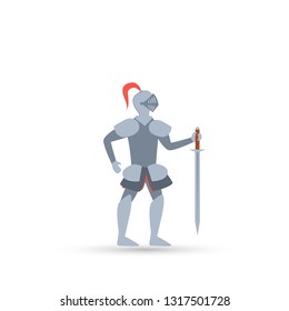 Vector illustration of Cartoon knight
