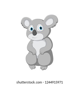 vector illustration of a cartoon koala