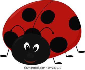 Vector illustration of cartoon Lady bug