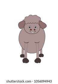 Vector illustration, Cartoon lamb.