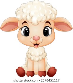 Vector illustration of cartoon lamb 