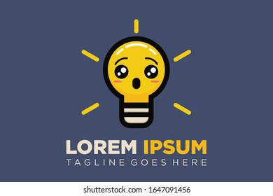 Vector illustration of a cartoon lamp with various kinds of funny expressions