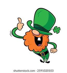 Vector illustration of cartoon leprechaun