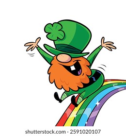 Vector illustration of cartoon leprechaun