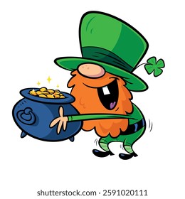 Vector illustration of cartoon leprechaun