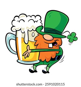 Vector illustration of cartoon leprechaun