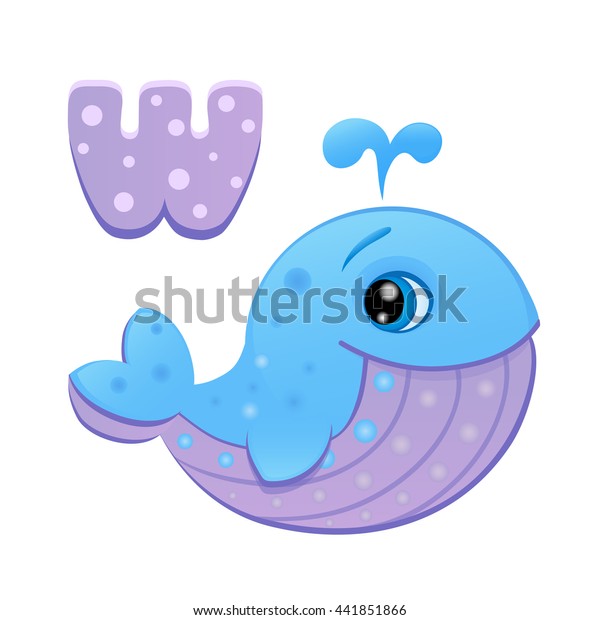 Vector Illustration Cartoon Letter W Cute Stock Vector (Royalty Free ...