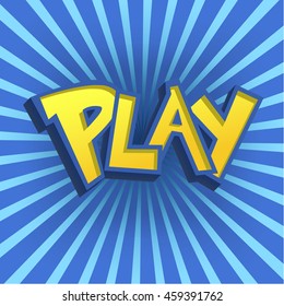 Vector Illustration of cartoon Lettering for Design, Website, Background, Banner. Win Smartphone game Element Template