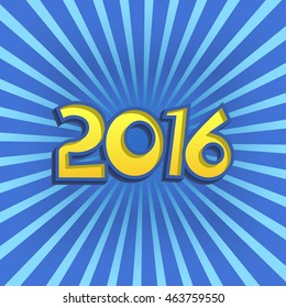 Vector Illustration of cartoon Lettering for Design, Website, Background, Banner. 2016 Element Template