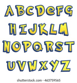 Vector Illustration of cartoon Lettering for Design, Website, Background, Banner. Typography Element Template
