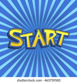 Vector Illustration of cartoon Lettering for Design, Website, Background, Banner. start Element Template
