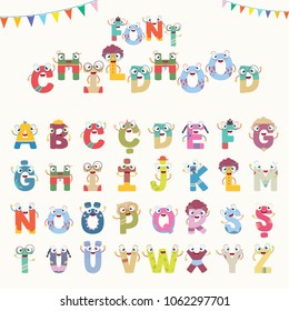 Vector Illustration Of Cartoon Letters