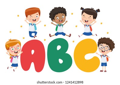 Vector Illustration Of Cartoon Letters