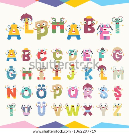 Vector Illustration Of Cartoon Letters
