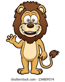 Vector illustration of Cartoon lion