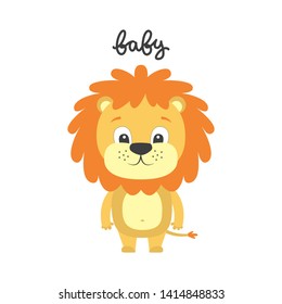 Vector illustration of cartoon lion.