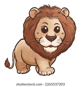 Vector illustration of Cartoon lion