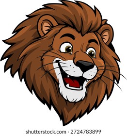 Ilustración vectorial de una cabeza de león de dibujos animados