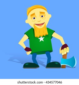 vector illustration cartoon lumberjack