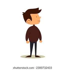 Vector illustration of cartoon man in casual clothes. Male character design.