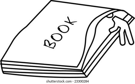 Vector illustration of cartoon man reading a book