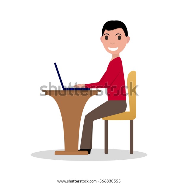 Featured image of post Cartoon Person Sitting At A Desk